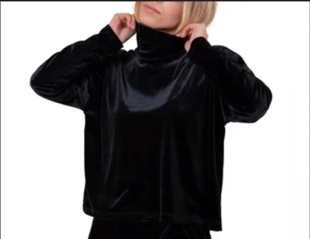 Cos Velvet Corduroy Long Sleeve Turtleneck Black Top XS